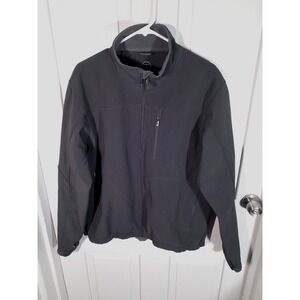 Tech By Tumi Jacket Softshell Windwall Full ZIP Dark Gray Mens‎ Large Lined Logo